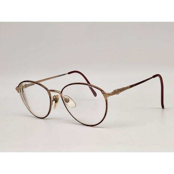 Vintage Givenchy Eyeglasses Gold Red Marble Wine Frames 52 19 135 main image 13